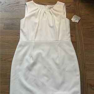 NWT Kasper White Textured Sheath Dress Size 8
